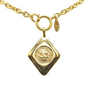 CHANEL Authentic Gold Diamond Logo Necklace